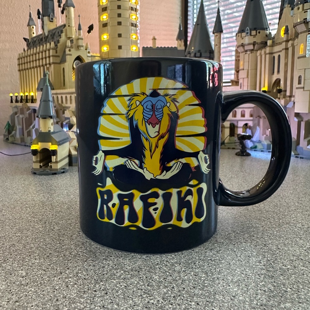 Rafiki and Simba Black Mug with Colorful Design